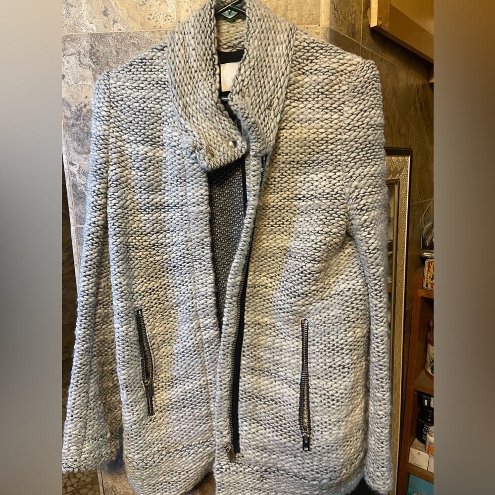 IRO - Ajuma Moto Jacket sweater biker zip up, Size 40 US size 6-8. - Picture 3 of 6